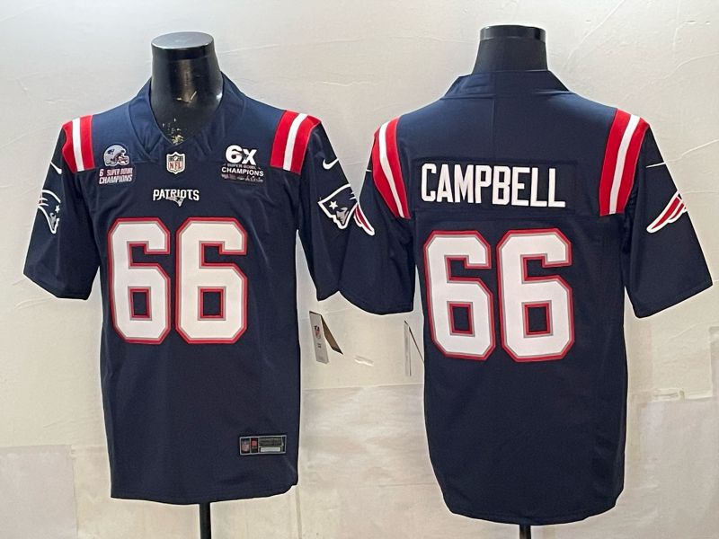 Men 2026 New England Patriots #66 Campbell Blue 3th generations Nike Limited NFL Jersey style 0003->new england patriots->NFL Jersey